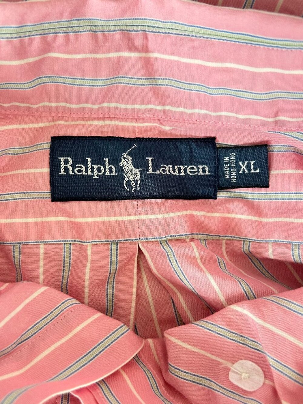 Ralph Lauren Pink Striped Oxford Button Down Shirt Mens XL - Picture 4 of 7